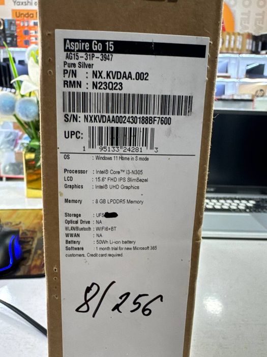 acer intel core i3-13 avlod ddr5 8 gb operativka hamda FHD IPS ekran