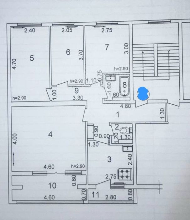 Продаётся 4х комнатная Ялангач