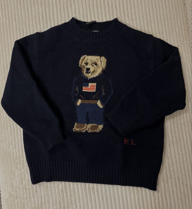 Детски пуловер Polo Bear стил – тъмносин – нов – 120