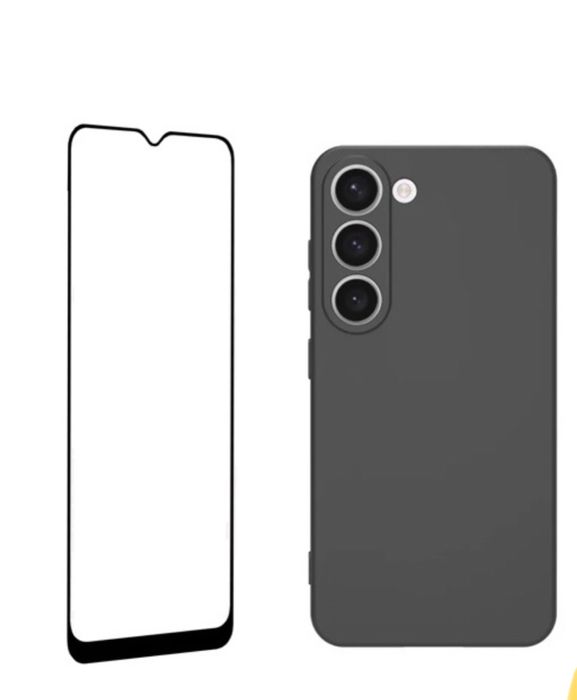 Folie Sticla Curb 11D + Husa Silicon Samsung A07/A04/A05/A06/A16/A17