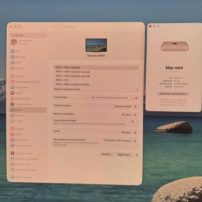 Mac Mini PC Apple (2022) cu procesor Apple M1, 16GB, 256GB SSD, INT