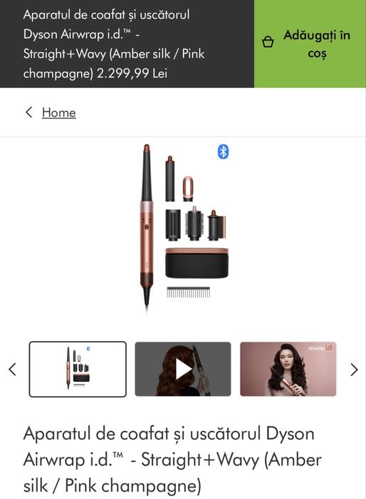 Aparat Dyson Airwrap i.d.™ CA NOU cu garantie - Straight+Wavy