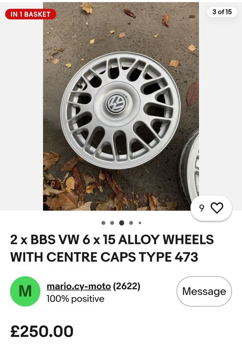 Джанти с гуми BBS 4x100 15-ки