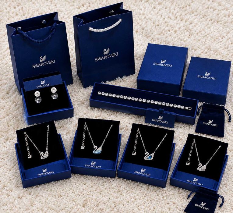 Bijuterii Swarovski – Lănțișoare, Brățară și Cercei cu Cristale