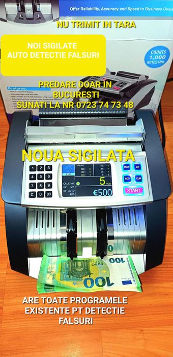 Masina numarat bani aparat numarat lei valute bonuri NOUA SIGILATA