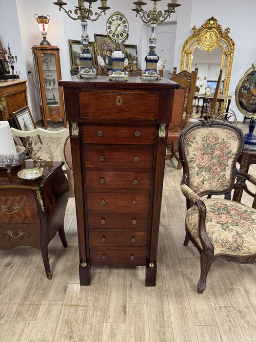 Saptamanal biedermeier din lemn masiv si elemente bronz