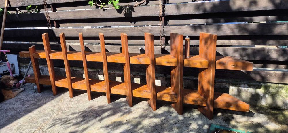 Scara lemn masiv lucrata manual | 3,43 m | Foarte rezistenta | Stil Maramuresan