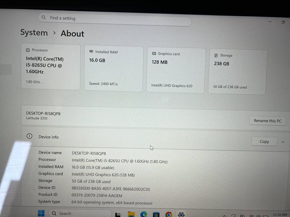 Dell Latitude 3310 – Touch Screen | i5 | 16GB RAM | 256GB SSD