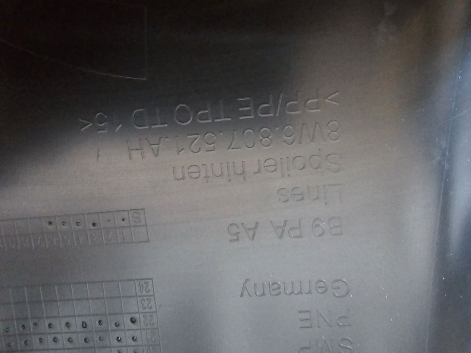 Difuzor spoiler bara spate Audi A5 S Line 8W 2017 cod 8W6807521AH NOU