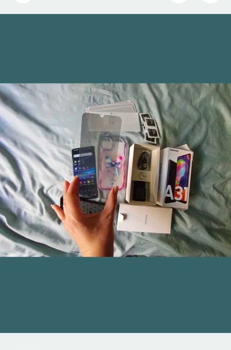 Pachet Complet: Telefon Samsung Galaxy A31 +2 Huse +5 Folii+Incarcator