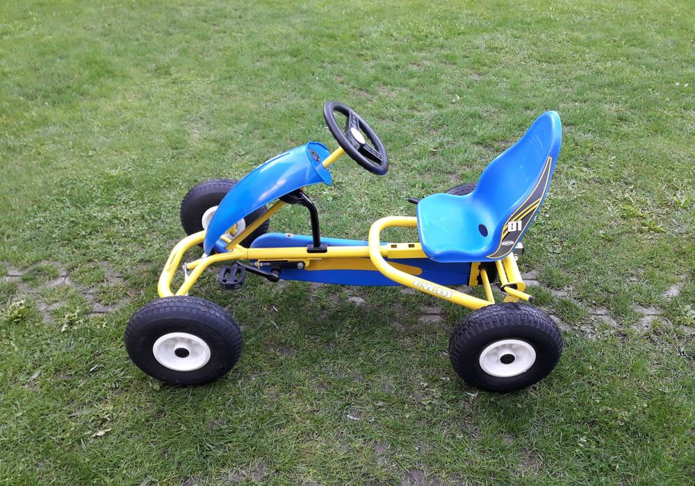 Cart (Kart) cu pedale copii/adulți  BERG Cyclo AF, galben cu albastru