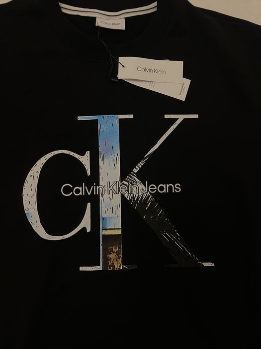Bluză/Tricou Calvin Klein Monogram Black - Nouă, Cu Etichetă