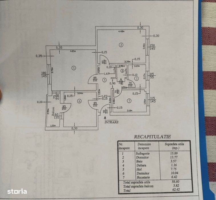 Apartament central 3 camere