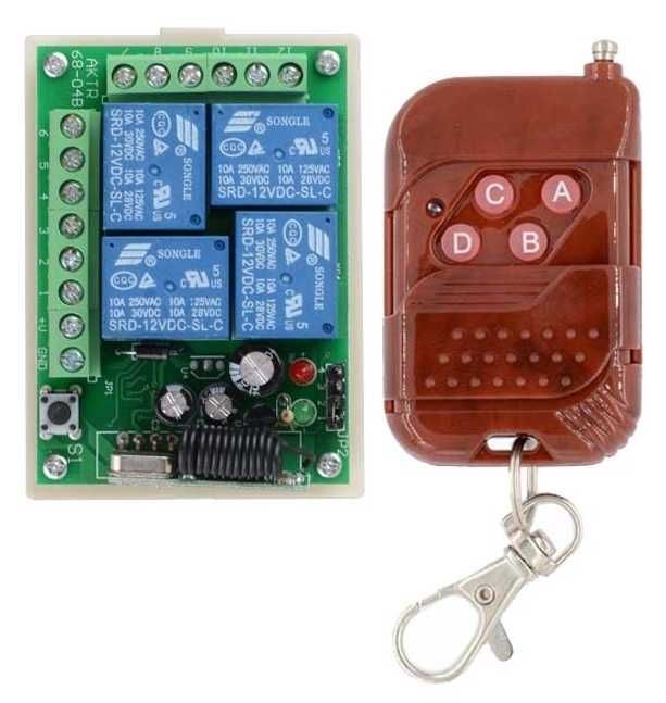 Hobby: modul cu 4 relee si kit DIY, wireless (RF 315MHz)