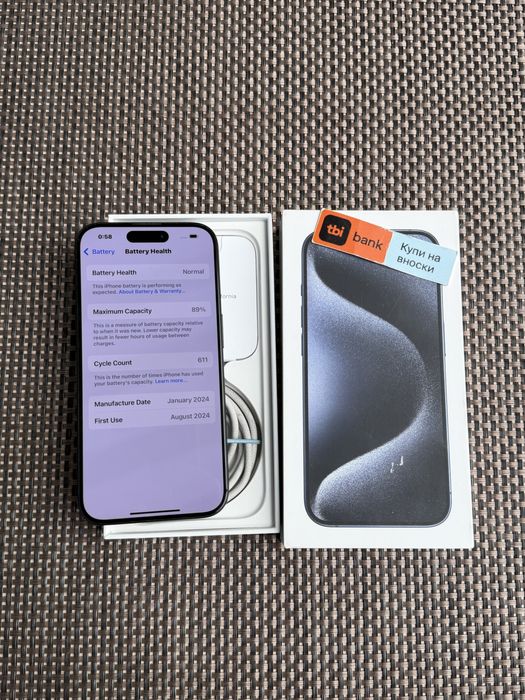iPhone 15 Pro*ЛИЗИНГ 19€/м Blue tiranium  айфон 15 про 128