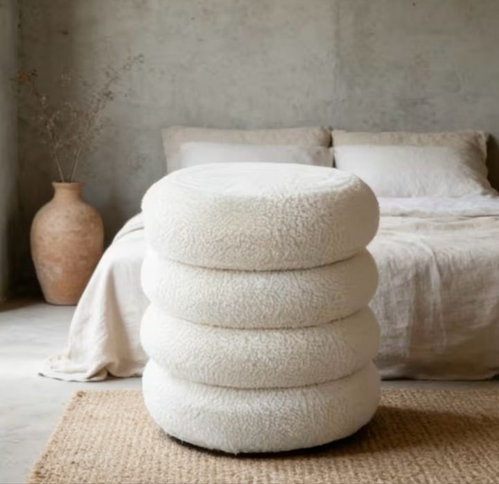 Кръгла мека табуретка