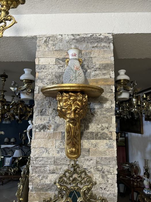 Set console baroque- lemn masiv- foita- restaurate