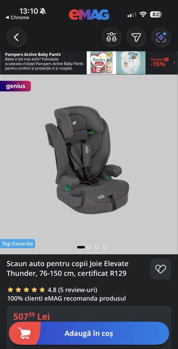 Scaun auto Joie prindere centura