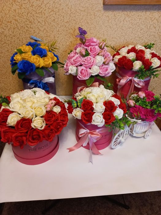 Букет из мыльных роз