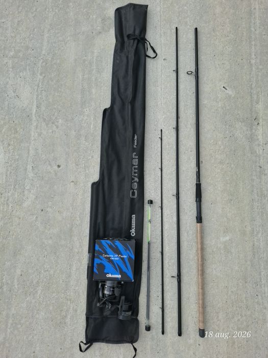 Combo Feeder:Lansetă Okuma Ceymar 3.90m 40-80g + Mulinetă Okuma Carbonite XP Feeder 5500