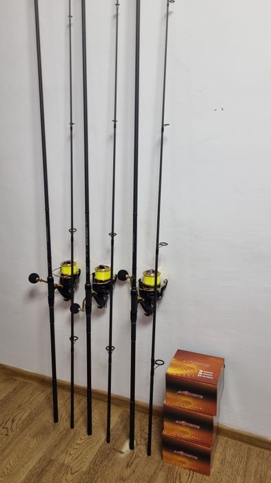 Set 3 Lansete FL LEGEND CARP 3.90 3.75 Lbs + 3 Mulinete AQUASITE 10000