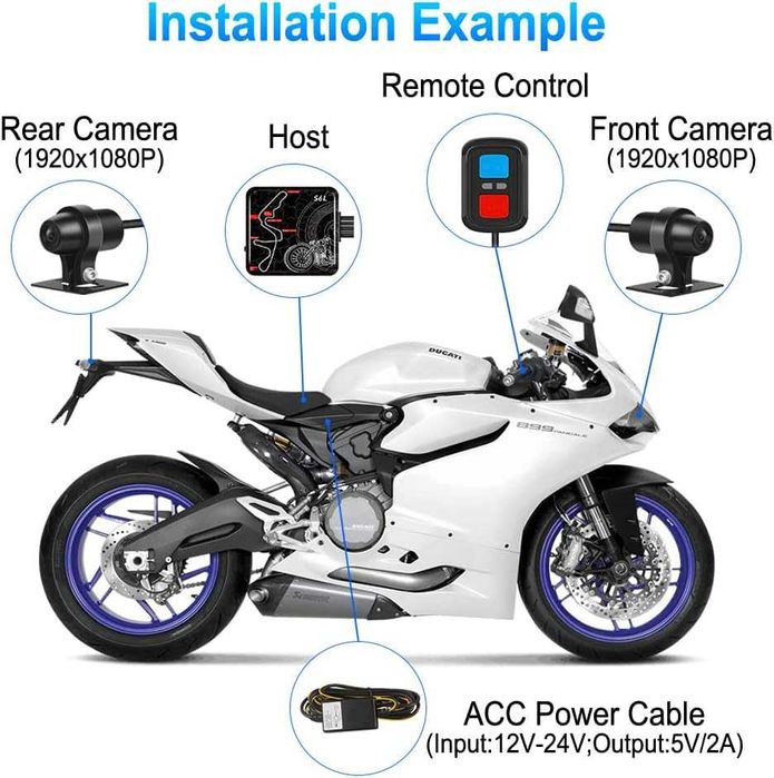 VSYSTO WiFi мотоциклетна камера за видеорегистратор