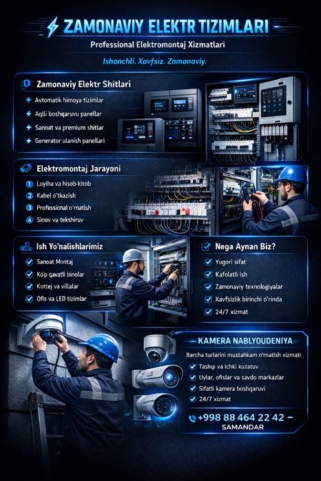 Kamera qoʻyish xizmati установка камера наблюдения 24/7