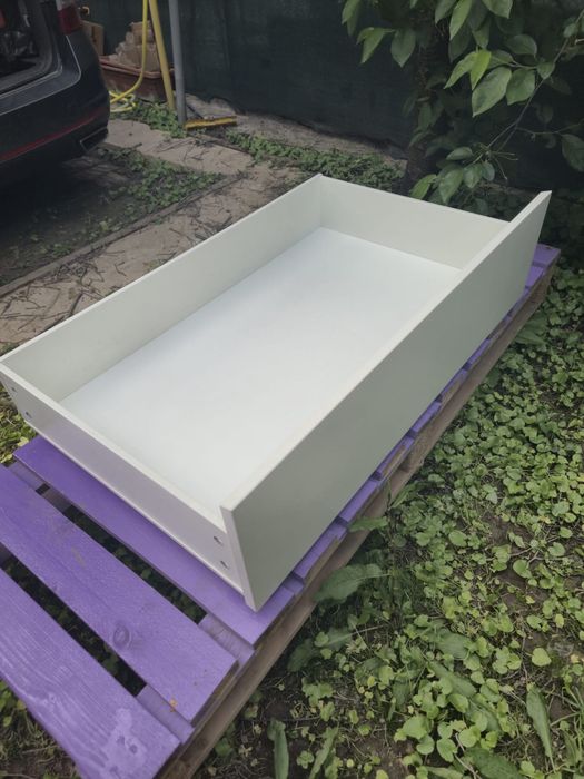 Sertar Ikea depozitare cadru pat inalt , alb , 200cm