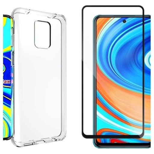 Husa Silicon si Folie Sticla Curbata 6D Xiaomi Redmi Note 9 10 11 PRO
