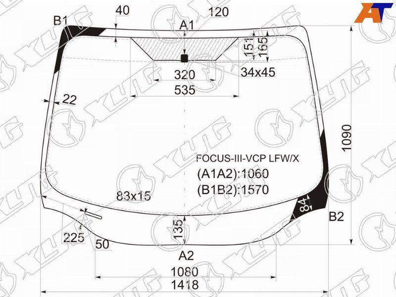 Стекло лобовое  Ford Focus