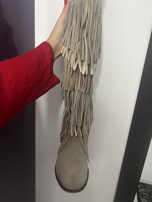 Cizme de piele franjuri