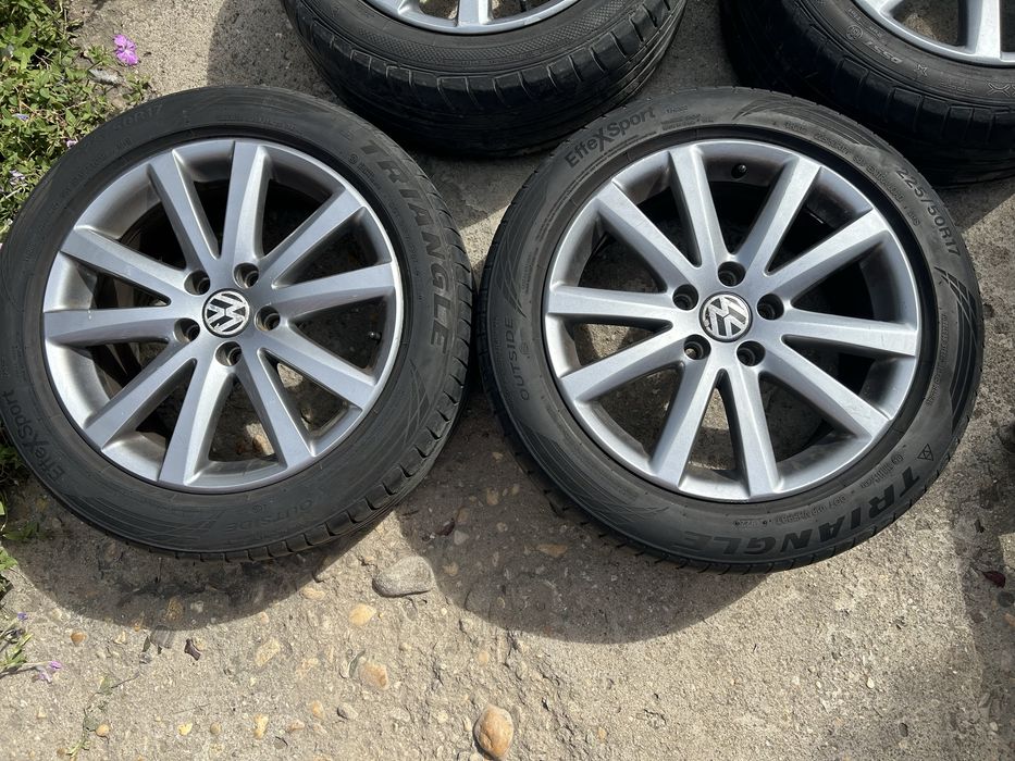 Set 4 jante originale VW R17 + anvelope  225/50 R17