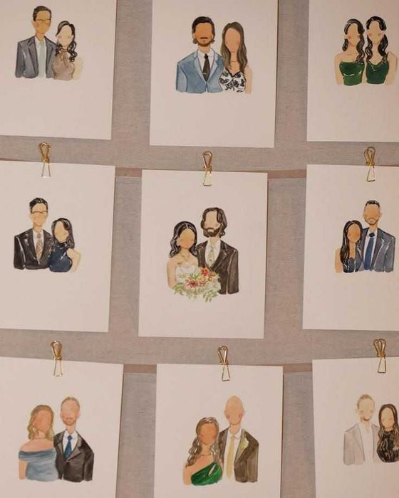 Сватбени рисунки на живо за гости, светбени подаръци за гости