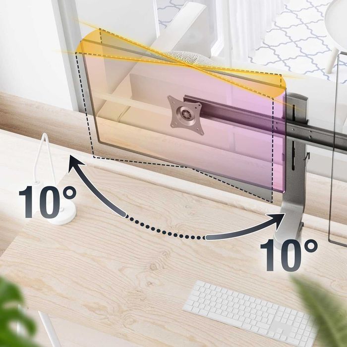 RICOO TS3811 Регулируема накланяща се стойка за маса с 2 екрана 17-27