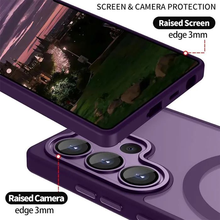 Матов magsafe кейс за samsung galaxy s26 ultra - лилав - със защита на