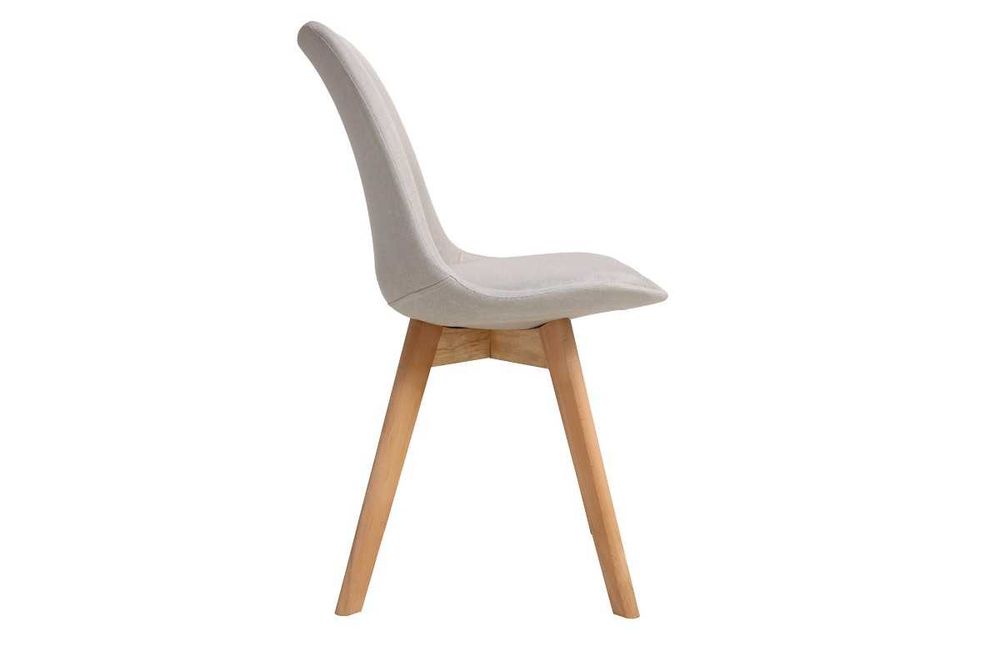 Стол, Gaston, Тапициран, Сив или бежов, Дървени крака, 56.5х43х83.5см.