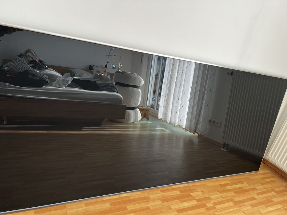 Dressing/Dulap 374/238/66 cu 4 usi culisante sticla gri/oglinda