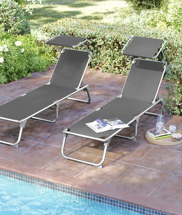 SONGMICS сгъваем шезлонг със сенник