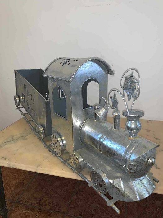 Trenulet decor Merry Christmas din fier