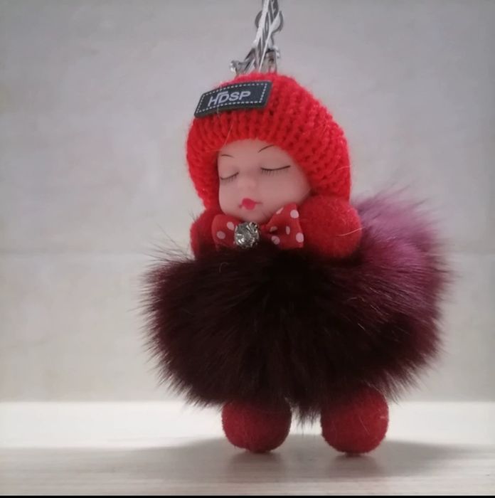 Брелки пушистые куколки