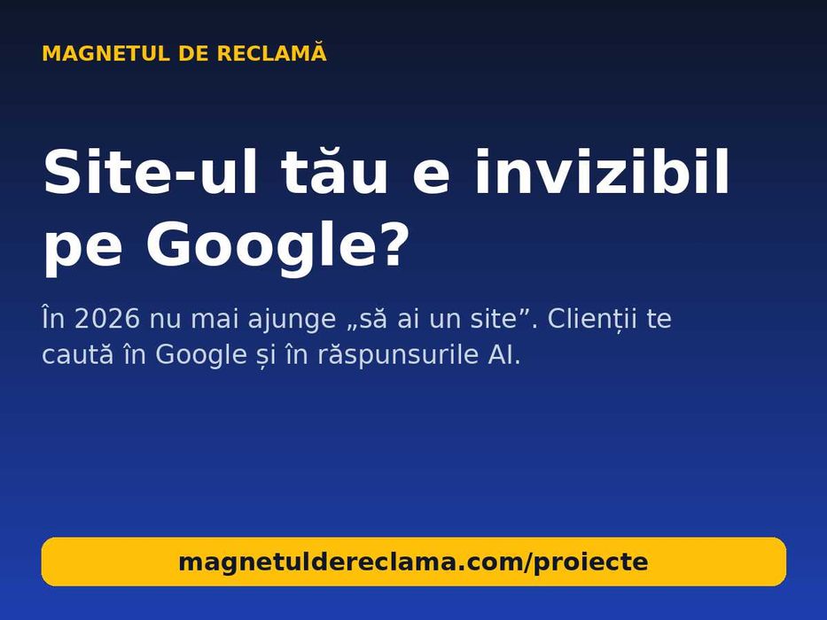 Creare site-uri cu SEO avansat 2026 – apari pe Google și în AI