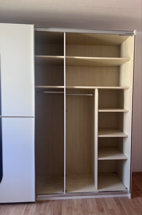 Dressing/Dulap 275/222/70 cm 2 usi culisante alb/ogl/ gri antracit