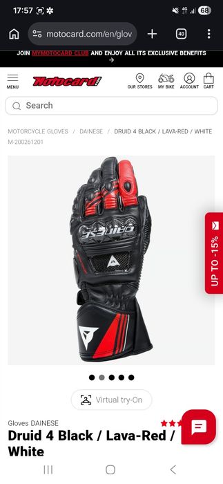 Manusi moto Dainese Druid 4 Black / Lava-Red