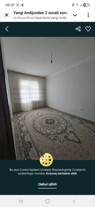 Andijon sity da uy ijarga beriladi 2 xonalik