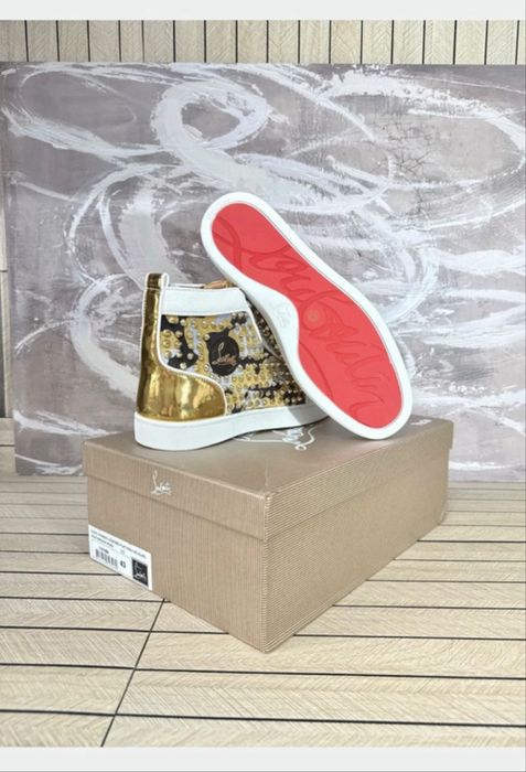Sneakers Christian Louboutin High Top ( white/gold/babyblue ) 42