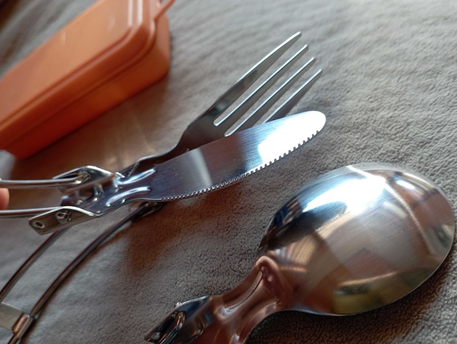 Комплект 3 в 1 от сгъваеми прибори за хранене от неръждаема стомана