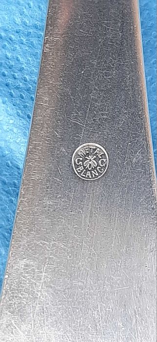 1.Polonic alpaca, Franta, 1882. 2.Set 6 lingurite alpaca aurita, 1970