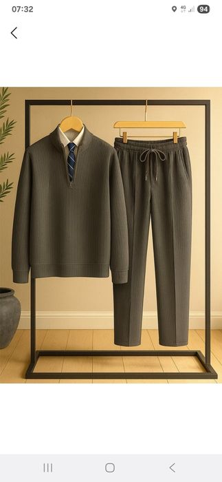 Erkaklar uchun kiyim to‘plami Nasem, ikki qismli kostyum (polo va shim