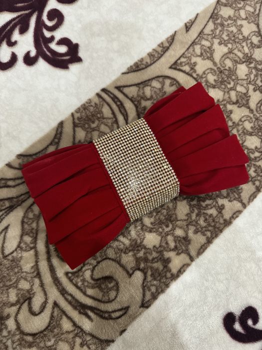 Сумка бархатная красная