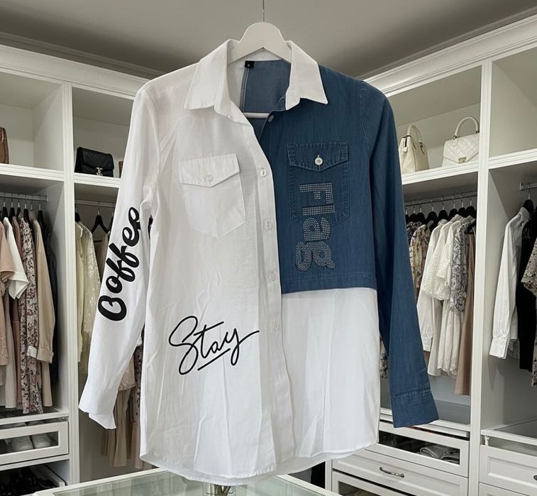 Дънково бяла риза 40 размер